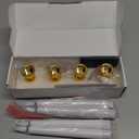 Flameless Taper Candles Flickering with Remote Timer, 4PCS Battery Operated Window Candles with Gold Candlesticks and Suction Cups, 8 Inch Warm White 3D Flame Candle for Home, Xmas Decor(White)