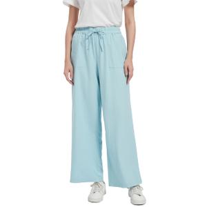 Tronjori Women's Linen Summer Boho Loose Lounge Palazzo Pants,XL,Light Blue (Blue, XL)