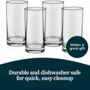 Libbey Heavy Base Drinking Glasses Set of 8, 15.5 Oz Elegant, Weighted Clear Water Glasses, Dishwasher Safe Glass Cups Set for Parties, Birthdays