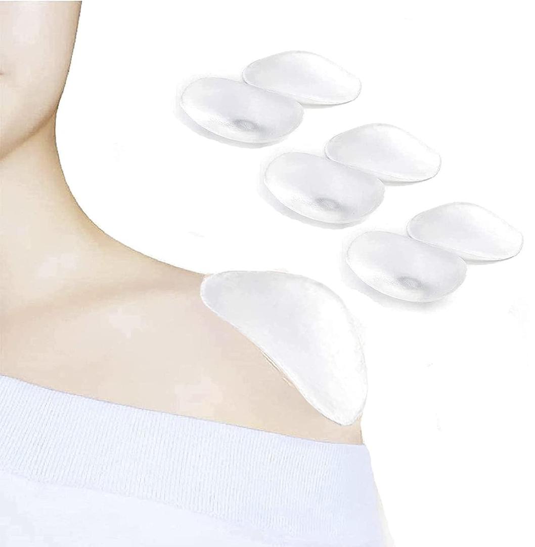 LUNNTE Silicone Shoulder Pads for Womens Clothing, Anti-Slip Shoulder Push-Up Pads Invisible Breathable Enhancer Reusable, 3 Pairs (Transparent)