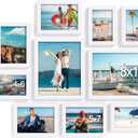 decorUhome Picture Frames Collage Wall Decor for Photo Gallery Display, Assorted Picture Frames Set of 10 Including Two 8x10 / Four 5x7 / Four 4x6 for Family Wall Decor, White, 10 Pack