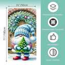 Winter Door banner Snowman Tree Wreath Scene 71x35 Inches (03)