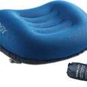 TREKOLOGY Ultralight Inflatable Camping Travel Pillow - ALUFT 2.0 Compressible, Compact, Comfortable, Ergonomic Inflating Pillows for Neck & Lumbar Support While Camp, Hiking, Backpacking (Navy Blue)