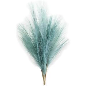 UiiziC Faux Pampas Grass Dried Fluffy 6pcs 35" Artificial Ascendant Grass for Vase Fillers Wedding Party Bouquets Home Hotel Centerpieces Decor (Turquoise)
