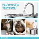 Tomxcute Cat Water Fountain, 3.2L/108oz Automatic Stainless Steel Pet Fountain Dog Water Dispenser, Ultra-Quiet Pump and 3 Replacement Filters & for Cats, Dogs, Multiple Pets