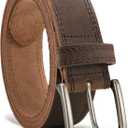 CHAOREN Full Grain Leather Belt for Men, Work Belts for Men Heavy Duty, Daily Wear for Jeans Pants (34, Dark Brown (Stitched))
