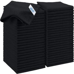 HOMEXCEL Black Microfiber Cleaning Cloth, 50 Pack Cleaning Towels for Kitchen, Lint Free, Scratch-Free, Highly Absorbent, and Reusable Cleaning Rags for House, Window and Glass, Cars, 11.5 X11.5 inch