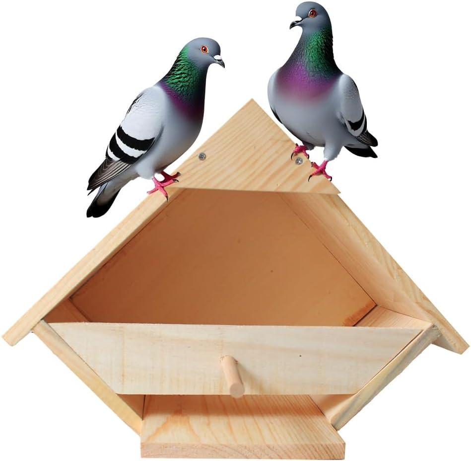 Weatherproof Cedar Dove Nesting Box - Outdoor Handmade Bird House with Triangular Entry | Attracts Mourning Doves