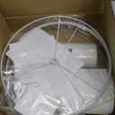 Set of 2 Pure White Linen Drum Lamp Shade 13" Top x 13" Bottom x 10" High (Spider) Contemporary Lamp Shades for Table Lamps & Bedside Lamps Replacement Lampshade - GO&SO - Assembly is Required