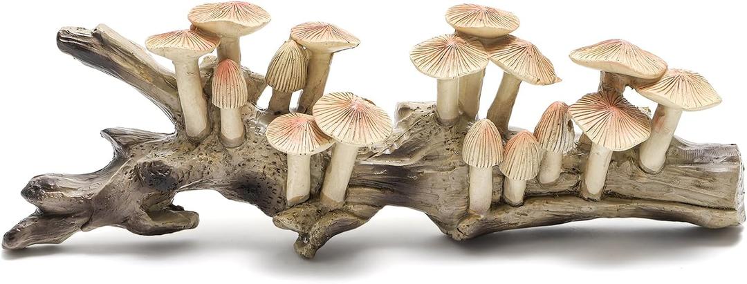 Peohud Resin Mushroom Decor, Vintage Cottagecore Mushroom Sculpture Hanging Art for Wall, Rustic Farmhouse Kitchen Bedroom Living Room Office Home Decor, Fantasy Woodland Gift