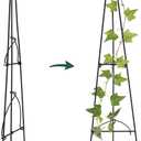 Arcadia Garden Products No Assembly Required 3 ft Folding Metal Obelisk Trellis for Climbing Plants Plastic-Coated Grow Support for Indoor Outdoor Flowers, Vegetables, Vines, Ivy