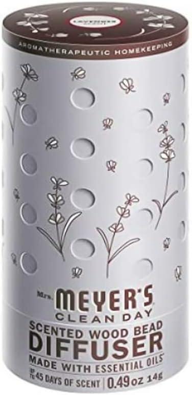 MRS. MEYER'S CLEAN DAY Scented Wood Bead Diffuser, Air Freshener Fragrance for the Kitchen, Office, Bedroom and More, 45 Days of Fragrance, Lavender Scented (1 Count (Pack of 1))