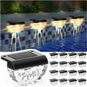 Melunar 16 Pack Solar Deck Lights Outdoor, Solar Step Lights Waterproof for Outside, Yard, Patio, Garden, Pool, Railing, Stairs, Fence (Warm White)