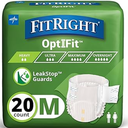FitRight Extra+ Adult Diapers, Disposable Incontinence Briefs, LeakProof Diaper, Absorbent Briefs For Men and Women, Maximum Protection, Medium, 32 – 44 in, 20 briefs per bag