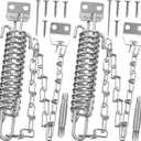 Storm Door Chain Spring 2 Pack Prevent Storm Damage, Screen Door or Door Closer Protector Heavy Duty Storm Door Hardware, Zinc Plated Anti-Rust and Sturdy, Easy to Install and Suit for Most Doors