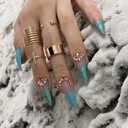 2 x Redykat 24PCS Stiletto Matte Press On Nails, Salon Quality Nail Art, Extra Long Acrylic False Nails, Fake Nails, Home Quick Manicure (bluegreen ombre)