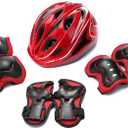Kids Helmet Knee Elbow Pads Wrist Guard Sport Protective Gear Adjustable Scooter Skateboard Roller Bike Skate Cycling Safety Set for Boy Girl, 4-12 Years