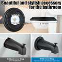Dreyoo Slip On Diverter Tub Spout with Metal Cover Ring and Foam Gasket, Compatible with Kohler GP85556-CP, Bathroom Bathtub Faucet Set Replacement Fits 1/2'' Copper Water Tube(Matte Black)