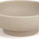 Large Decorative Bowl, Modern Handicraft Resin Bowls for Home Decor, Decorative Fruit Bowl for Kitchen Counter, Stylish Key Bowl for Entry Table, Artificial Stone Resin Beige