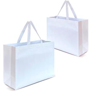 Nush White Gift Bags Extra Large - Set of 12 Reusable With Handles for Birthday, Party Favors - 15.5W x 6D x 12H, XL