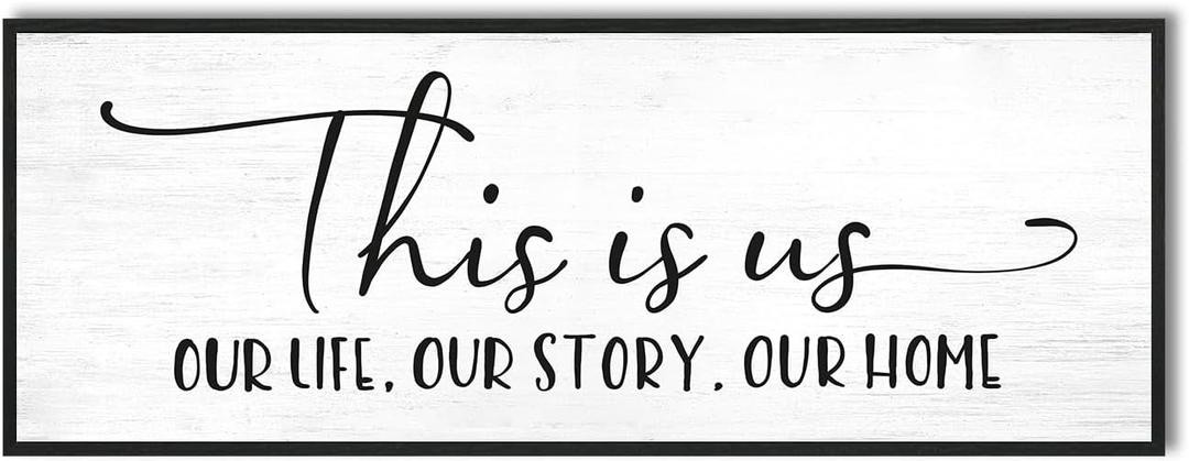 YPY This Is Us Family Wall Decor Sign for Living Room, Farmhouse Home Decor Wall Entryway Quotes Bedroom Decorative Plaques Art 32'' x 12''