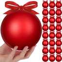 Weysat Extra Large Christmas Hanging Ornaments Oversized Plastic Balls for Outside Lawn Yard Tree Hanging Decorations(6 Inch)