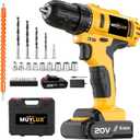 3/8 Drill Handheld Drills Kit with 18+1 Torque Setting, 20V Cordless Drill Sets, Electric Screwdriver Tools Kit, LED Electric Power Drills Sets with Battery and Charger, 1 Battery