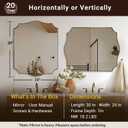 ANDY STAR 24"x30" Vanity Mirror, Gold Bathroom Mirror for Over Sink, Champagne Bronze Mirror in Rustproof Stainless Steel Frame, Elegant Curved Scallop Design, Ideal for Bathroom, Powder Room