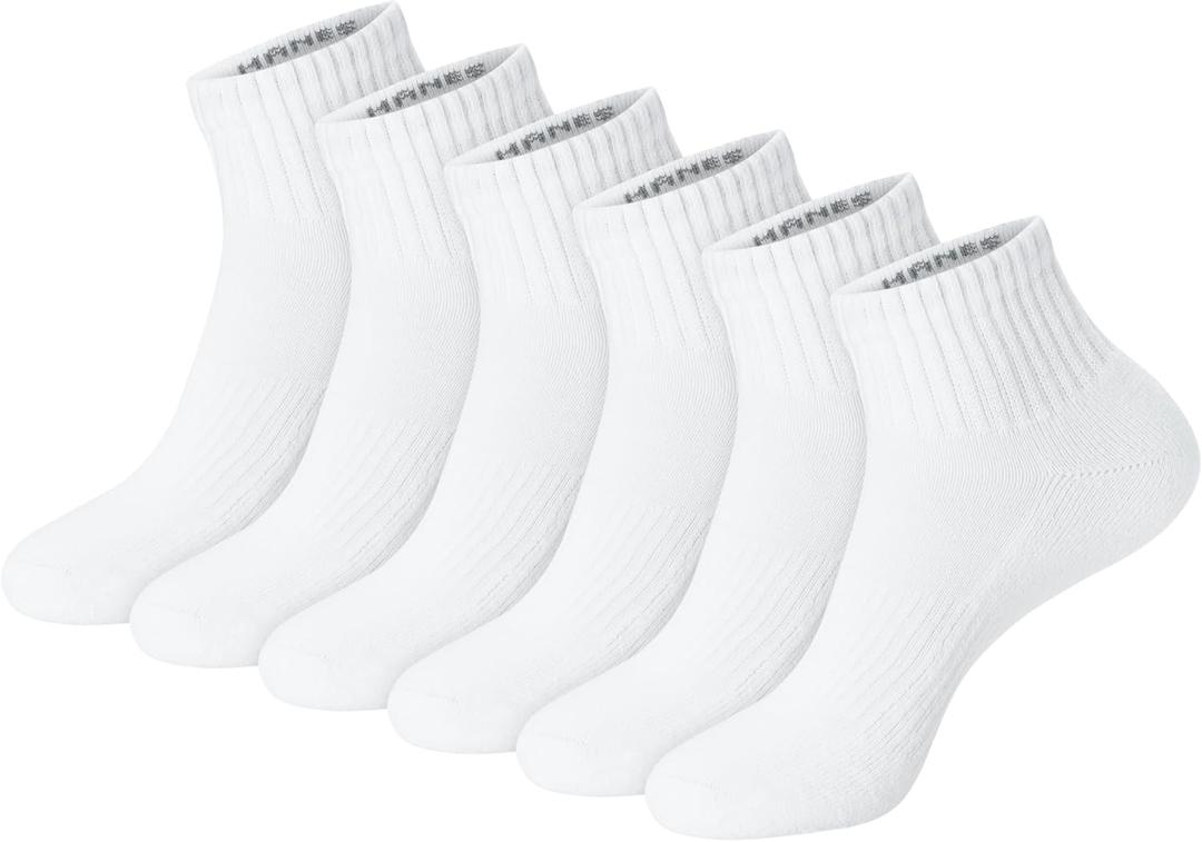 Hanes Unisex Plain White Socks Pack or Plain Black Socks Pack, Men's, Women's & Teen Sizes, Crew and Ankle 6-Packs (Large)