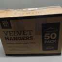 ZOBER Black Velvet Hangers 50 Pack - Clothes Hangers, Coat Hanger for Pants & Dress Clothes - Non Slip w/ 360 Degree Swivel, Holds up to 10 lbs - Strong Felt Hanger for Clothing