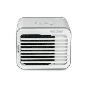 BLACK+DECKER Desktop Air Cooler, Personal Portable Fan with 3-Speeds, Evaporative Air Cooler with 0.5L Water Tank, Air Cooler Fan for Desk, Home, Office, Bedroom, and more, BDMC10, White/Gray