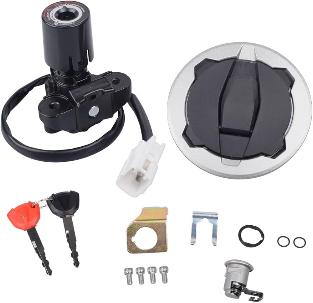 Ignition Switch Lock Fuel Gas Cap Key Set Fit For Kawasaki Ninja 400 2018-2024