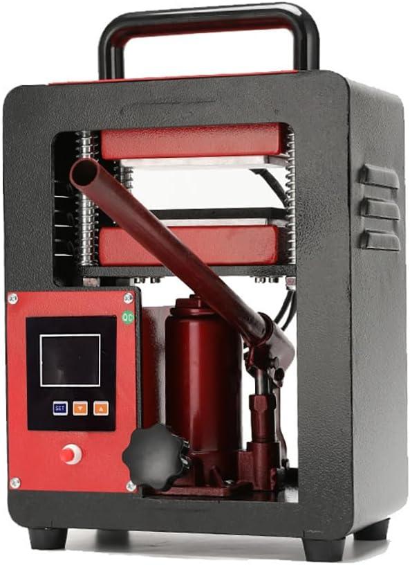 5 Ton Portable Hydraulic Heat Press Machine 2.3 x 4.7 Inch Dual Heating Plate, red/black
