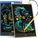 TECJOE 2 Pack LCD Writing Tablet, 10 Inch Colorful Doodle Board Drawing Tablet for Kids, Kids Travel Learning Toys Christmas Birthday Gifts for 3 4 5 6 Year Old Boys and Girls Toddlers (Blue Yellow)