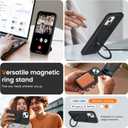 Soft Liquid Silicone Case for iPhone 13/14 with Magnetic Invisible Stand, Military Grade Shockproof Protection, Anti-Scratch Microfiber Lining Covers for iPhone 14/13, Black