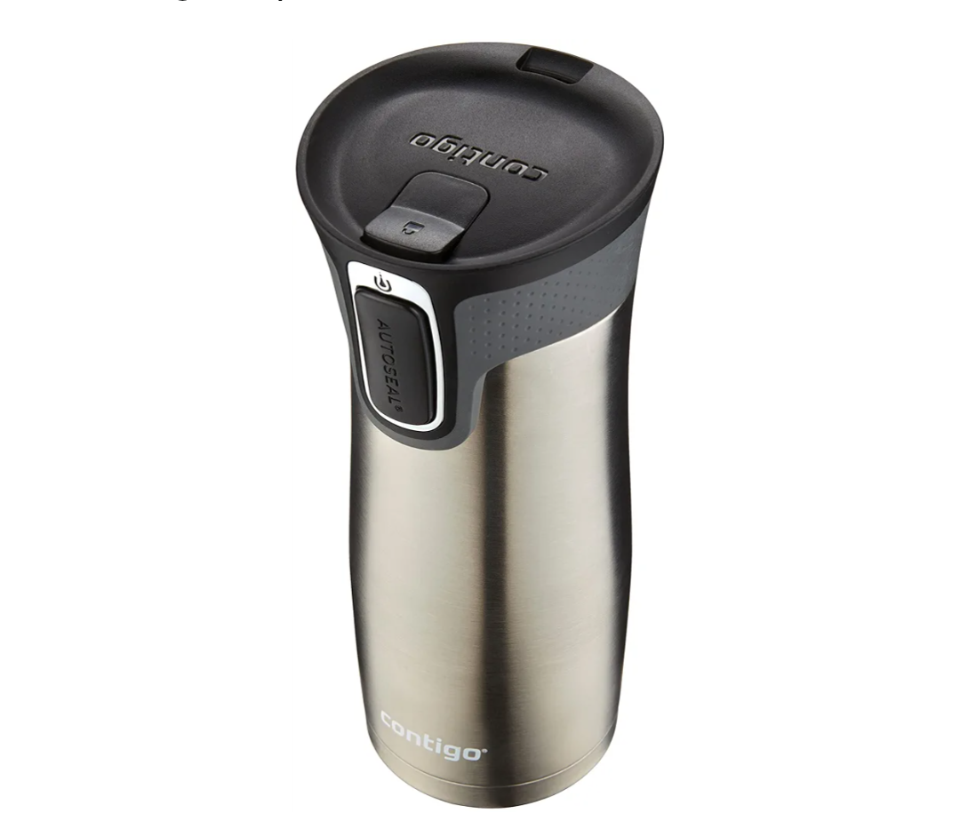 Contigo West Loop Stainless Steel Travel Mug with AUTOSEAL Lid, 16oz., Stainless Steel/Black