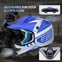 Youth Dirt Bike Helmet DOT Certified - Full Face Motorcycle Helmet for Off-Road, ATV, Street Riding, Includes Adjustable Goggles & Protective Gloves, XL