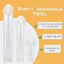 3-in-1 Mandala Ruler Tool with Holes, Mandala Dot Art Circle Maker, Compass Protractor Straight Ruler for Dot Art Geometric Mandala Pattern Design, Medium Size (30cm/12)
