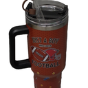 40 oz Football Tumbler with Handle and Straw, Stainless Steel Insulated Cup 40 oz, Reusable Football Coffee Mug with Leak Proof Lid