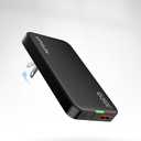 65W GaN USB C Wall Charger Block,3 Port Ultra Thin Flat USB-C Charging Plug,Foldable USB Power Adapter for MacBook,iPhone 15/16,Samsung (Black)