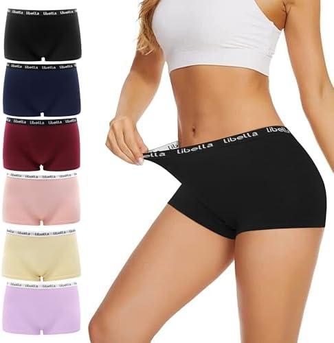 Desanlapi Women's 6 Pack Stretch Cotton Underwear Ladies Sport Boy Short S