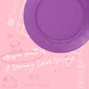 Homienly Dinner Plates | Dessert Plates with Etched Pattern Unbreakable | 9 inch Wheat Straw Plates Set of 6 - Lightweight Plates for Kitchen, Camping, Salad, Steak(Pink Flower) (8.8 IN KIDS SIZE)