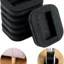 12 PCS Felt Furniture Coasters Caster Cups for Hardwood Floors, Felt Bottom Furniture Pads, Bed Office Chair Fridge Furniture Wheel Stopper to Prevent Sliding and Scratches (Black, L: 2.6" * W:1.8")