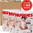 Huggies Size 3 Diapers, Skin Essentials Baby Diapers, Size 3 (16-28 lbs), 168 Count (3 Packs of 56)