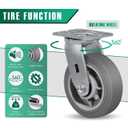 6x2 Heavy Duty Caster Wheels -Industrial Caster Wheels, Rubber Wheels（Flat Tread）- Set of 4 with up to 2800 LB Capacity - Use for Dollies, Workbench (2 Swivel &2 Rigid)