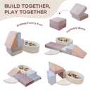 BanaSuper 6PC Kids Foam Climbing Blocks Playset with Ball Pit, Gray Brown