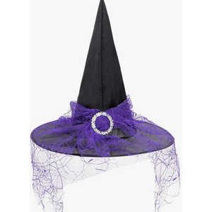 Foldable Lace Toddler Kids Witch Hat - Halloween Witches Hats for Decoration Witch Costume for Halloween Cosplay Party
