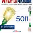 50ft Outdoor/Indoor Extension Cord 10/3 Gauge Ultra Heavy Duty 3 Prong SJTW, Waterproof, ETL Listed, Flexible Cold-Resistant Long Power Cord,15A 125V 1875W, Green by LifeSupplyUSA