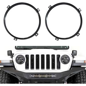 HiSport 7" Round Headlight Mounting Bracket Ring - Premium Matte Black Headlight Retainer Ring Compatible with Jeep Wrangler TJ 1997-2006 (2-Pack)