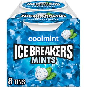 ICE BREAKERS Coolmint Sugar Free Mints Tins, 1.5 oz (8 Count) (EXP 04/01/28)